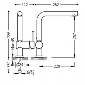 Змішувач для кухні Tres Top Tres colors одноважільний сталь 030336AC