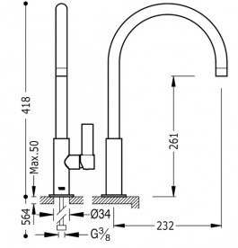 Смеситель для кухни Tres Top Tres colors однорычажный белый матовый 20544001BM