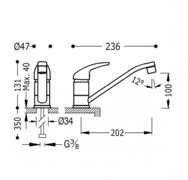 Смеситель для кухни Tres Top-Tres однорычажный хром 130337