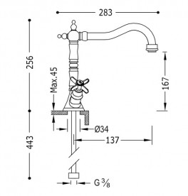 Змішувач для кухні Tres Tres-Сlasic двухвентильний хром 24234201