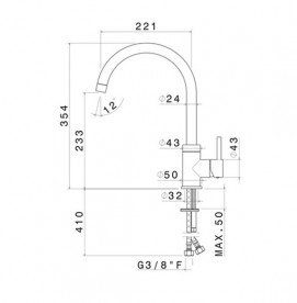 Смеситель для кухни Vema Riace однорычажный хром V15021B0010