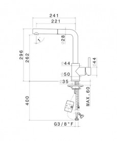Смеситель для кухни Vema Riace с выдвижной лейкой хром V15025B0010