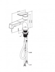 Смеситель для кухни Villeroy & Boch Junis Shower с выдвижной лейкой сплошная нержавеющая сталь 928100LC