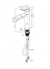 Смеситель для кухни Villeroy & Boch Junis Sky Shower с выдвижной лейкой сплошная нержавеющая сталь 928200LC