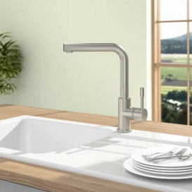 Смеситель для кухни Villeroy & Boch Modern Steel однорычажный сплошная нержавеющая сталь 966801LC