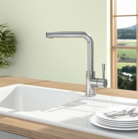 Смеситель для кухни Villeroy & Boch Modern Steel однорычажный нержавеющая сталь полированная 966801LE