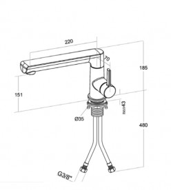 Змішувач для кухні Villeroy & Boch Sorano одноважільний суцільна нержавіюча сталь 926600LC