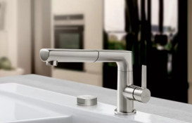 Смеситель для кухни Villeroy & Boch Sorano Shower с выдвижной лейкой сплошная нержавеющая сталь 926800LC