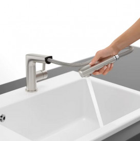 Смеситель для кухни Villeroy & Boch Sorano Shower с выдвижной лейкой сплошная нержавеющая сталь 926800LC