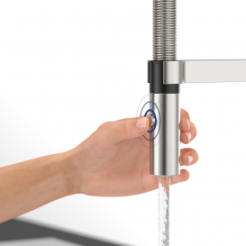 Смеситель для кухни Villeroy & Boch Steel Expert 2.0 с выдвижной лейкой сплошная нержавеющая сталь 928000LC