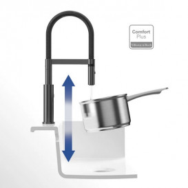 Змішувач для кухні Villeroy & Boch Steel Expert 2.0 з висувною лійкою антрацит 92800005