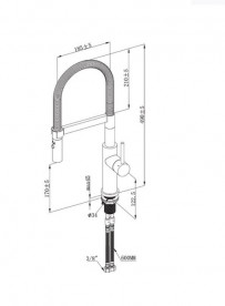 Змішувач для кухні Villeroy & Boch Steel Expert 2.0 з висувною лійкою антрацит 92800005