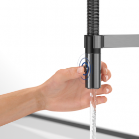 Смеситель для кухни Villeroy & Boch Steel Expert Compact с выдвижной лейкой антрацит 92730005