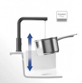 Змішувач для кухні Villeroy & Boch Steel Shower з висувною лійкою суцільна антрацит 96970105