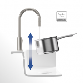 Змішувач для кухні Villeroy & Boch Umbrella Flex з висувною лійкою суцільна нержавіюча сталь 925400LC