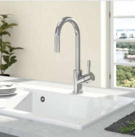 Змішувач для кухні Villeroy & Boch Umbrella Flex з висувною лійкою нержавіюча сталь полірована 925400LE