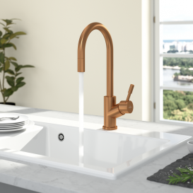 Змішувач для кухні Villeroy & Boch Umbrella Flex з висувною лійкою бронза 92540004