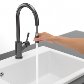 Смеситель для кухни Villeroy & Boch Umbrella Flex с выдвижной лейкой антрацит 92540005