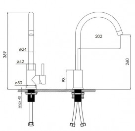 Змішувач для кухні Volle Cruze одноважільний чорний 1547.110104