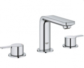 Смеситель для раковины двухрычажный с донным клапаном скрытый Grohe Lineare хром 20304001