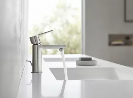 Змішувач для раковини одноважеля з донним клапаном Grohe колекція Lineare суперсталь 32109DC1