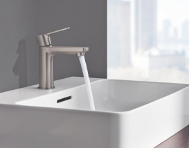 Змішувач для раковини одноважеля з донним клапаном Grohe колекція Lineare суперсталь 32109DC1