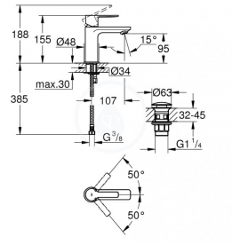 Смеситель для раковины однорычажный Grohe коллекция Lineare хром 23791001
