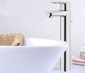 Змішувач для раковини одноважеля високий Grohe BauLoop з донним клапаном хром 32856000