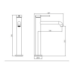 Смеситель для раковины Аквародос Madrid однорычажный золото АР000110514