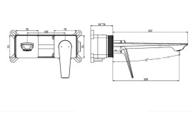 Змішувач для раковини Аквародос Valencia настінний одноважільний хром АР000110505