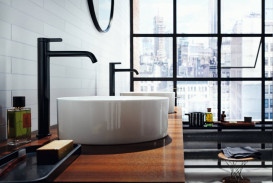 Смеситель для раковины Axor One однорычажный матовый черный 48002670