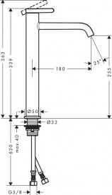 Смеситель для раковины Axor One однорычажный матовый черный 48002670