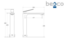 Змішувач для раковини Besco Aspira I одноважільний золото BU-AI-ZL