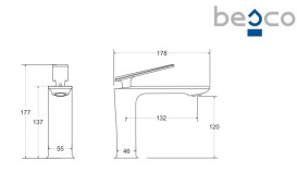 Смеситель для раковины Besco Aspira II однорычажный золото BU-AII-ZL