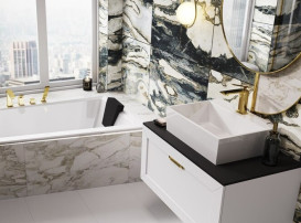 Смеситель для раковины Besco Aspira II однорычажный золото BU-AII-ZL