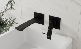 Змішувач для раковини Besco Aspira настінний одноважільний графіт BU-AS-GR