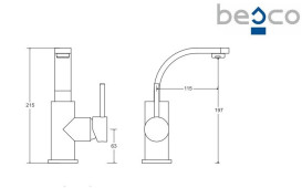 Змішувач для раковини Besco Decco II одноважільний чорний матовий BU-DII-CZ
