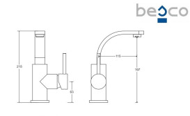 Змішувач для раковини Besco Decco II одноважільний золото BU-DII-ZL