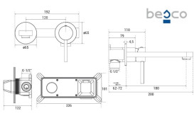 Смеситель для раковины Besco Decco настенный однорычажный графит BU-DS-GR
