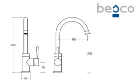 Смеситель для раковины Besco Illusion I однорычажный золото BU-II-ZL