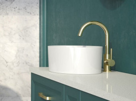 Смеситель для раковины Besco Illusion I однорычажный золото BU-II-ZL