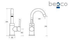 Смеситель для раковины Besco Illusion II однорычажный черный матовый BU-III-CZ