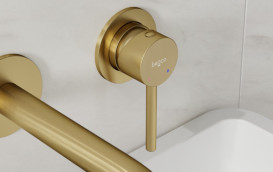 Смеситель для раковины Besco Illusion настенный однорычажный золото BU-IS-ZL