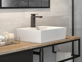 Змішувач для раковини Besco Modern/Varium II одноважільний чорний матовий BU-MVII-CZ