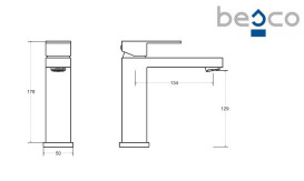 Змішувач для раковини Besco Modern/Varium II одноважільний чорний матовий BU-MVII-CZ