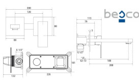 Смеситель для раковины Besco Modern/Varium настенный однорычажный хром BU-MVS-CH
