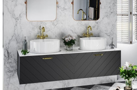 Смеситель для раковины Besco Retro I двухвентильный золото BU-RI-ZL