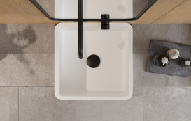 Смеситель для раковины Besco Veo настенный однорычажный черный матовый BU-VS-CZ