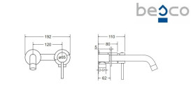 Смеситель для раковины Besco Veo настенный однорычажный черный матовый BU-VS-CZ