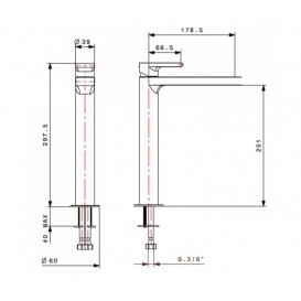 Смеситель для раковины Bonomi Bonny однорычажный излив 178.5 мм хром 343001/F